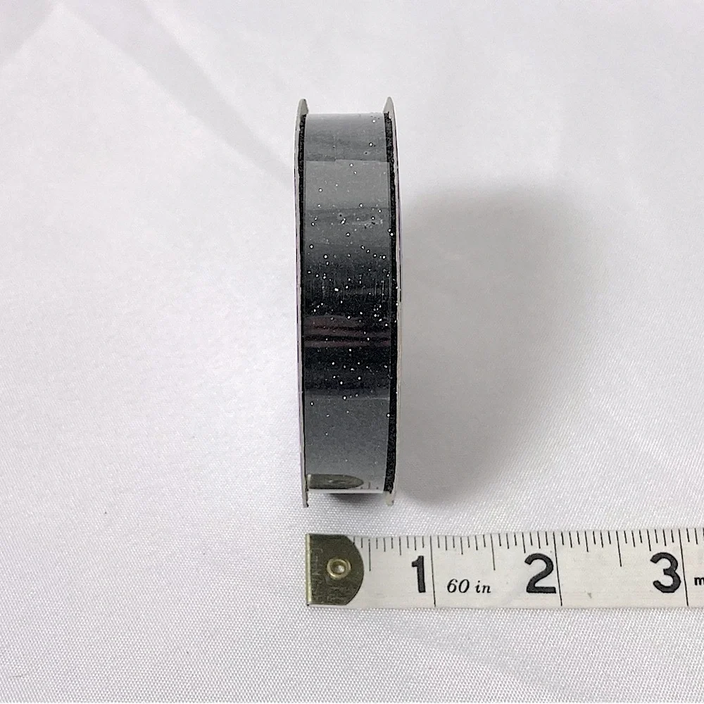 💫 Crafter’s Square Metallic Glittery Black Craft Ribbon 5/8” x 144”